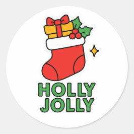 Christmas boot runder aufkleber