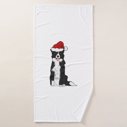Christmas Border Collie Badehandtuch (Badehandtuch)