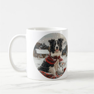 Christmas Border Collie Dog Snowman Kaffeetasse