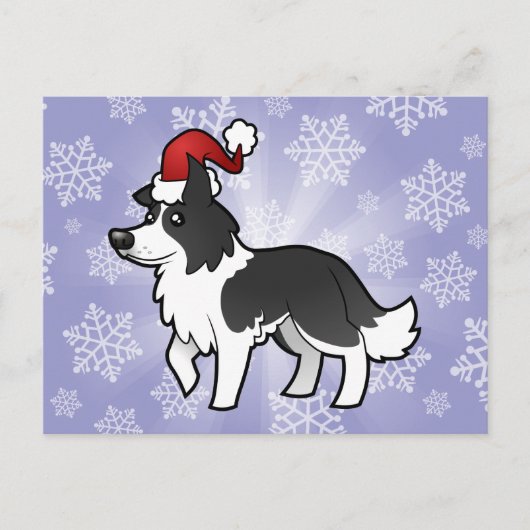 Christmas Border Collie Feiertagspostkarte (Vorderseite)