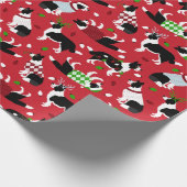 Christmas Border Collie Geschenkpapier (Ecke)