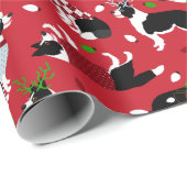 Christmas Border Collie Geschenkpapier (Rolleneckpunkt)