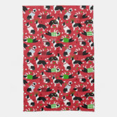 Christmas Border Collie Geschirrtuch (Vertikal)