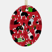 Christmas Border Collie Keramik Ornament (Rechts)
