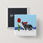 Christmas Border Collie Mail Button (Vorne & Hinten)
