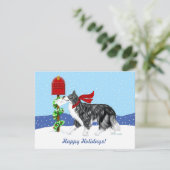 Christmas Border Collie Mail Einladung (Stehend Vorderseite)