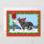 Christmas Border Collie Mail Feiertagspostkarte (Vorne/Hinten)