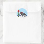 Christmas Border Collie Mail Runder Aufkleber (Tasche)