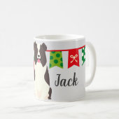 Christmas Border Collie Personalisiert Kaffeetasse (VorderseiteRechts)