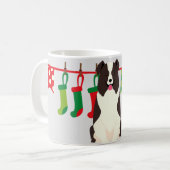 Christmas Border Collie Personalisiert Kaffeetasse (Vorderseite Links)