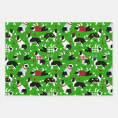 Christmas Border Collie Throw Kissen Geschenkpapier Set (Vorderseite 3)