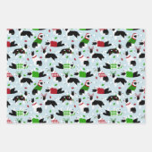 Christmas Border Collie Throw Kissen Geschenkpapier Set (Vorderseite 2)