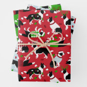 Christmas Border Collie Throw Kissen Geschenkpapier Set (Beispiel)