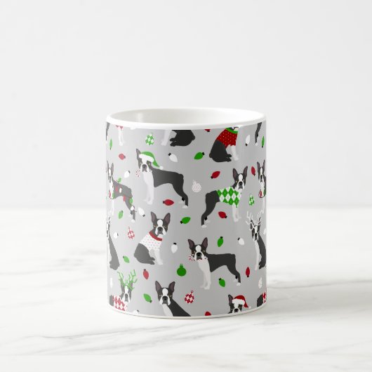 Christmas Boston Terrier Coffee Tasse (Mittel)