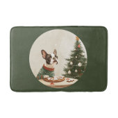 Christmas Boston Terrier Dog Badematte (Vorderseite)