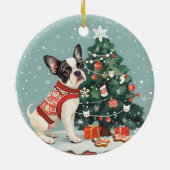 Christmas Boston Terrier Dog Keramik Ornament (Hinten)