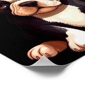 Christmas Boston Terrier Dog Santa Hat Funny Xmas  Poster (Ecke)