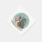 Christmas Boston Terrier Dog Serviette (Ecke)