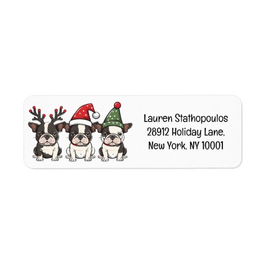 Christmas Boston Terrier Dogs (Vorne)