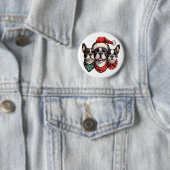 Christmas Boston Terrier Dogs Button (Beispiel)