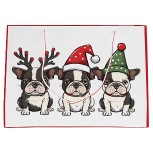 Christmas Boston Terrier Dogs Große Geschenktüte