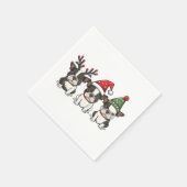 Christmas Boston Terrier Dogs Serviette (Ecke)