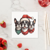 Christmas Boston Terrier Dogs Serviette (Beispiel)