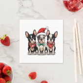 Christmas Boston Terrier Dogs Serviette (Beispiel)