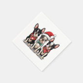 Christmas Boston Terrier Dogs Serviette (Ecke)