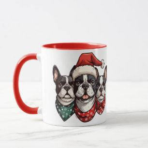 Christmas Boston Terrier Dogs Tasse
