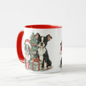 Christmas Boston Terrier Dogs Tasse (Vorderseite Links)