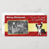 Christmas Boston Terrier Feiertagskarte (Vorne/Hinten)