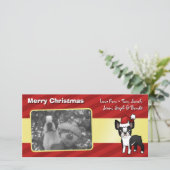 Christmas Boston Terrier Feiertagskarte (Stehend Vorderseite)