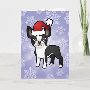 Christmas Boston Terrier Feiertagskarte