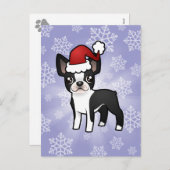 Christmas Boston Terrier Feiertagspostkarte (Vorne/Hinten)