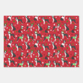 Christmas Boston Terrier Geschenkpapier Set (Vorderseite)