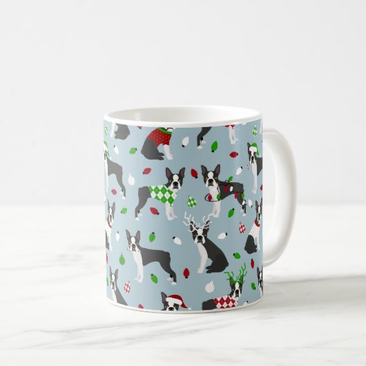 Christmas Boston Terrier Kaffeetasse (VorderseiteRechts)