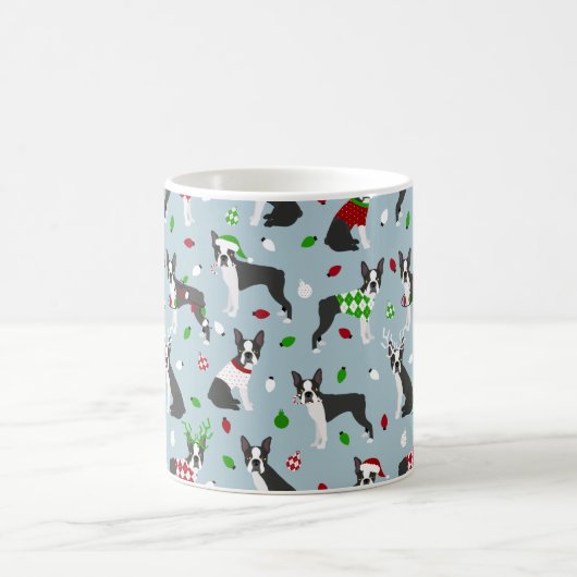 Christmas Boston Terrier Kaffeetasse (Mittel)