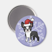Christmas Boston Terrier Magnet (Vorderseite/Rückseite)