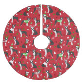 Christmas Boston Terrier Polyester Weihnachtsbaumdecke (Vorderseite)