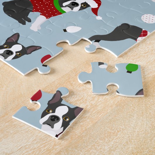 Christmas Boston Terrier Puzzle (Seite)