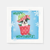 Christmas Boston Terrier Serviette (Vorderseite)