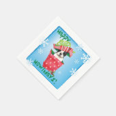 Christmas Boston Terrier Serviette (Ecke)
