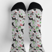 Christmas Boston Terrier Socken (Oben)