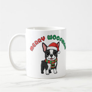 Christmas Boston Terrier Tasse: Fröhliche Woofmas Kaffeetasse