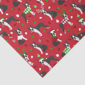 Christmas Boston Terrier Tissue Paper Seidenpapier (Ausschnitt)