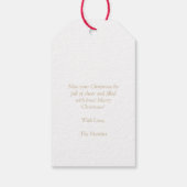 Christmas Botanical Holly Branches and Poinsettias Geschenkanhänger (Rückseite)