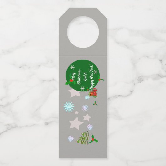 Christmas Bottle Hanger Tag Flaschenanhänger (Vorderseite)