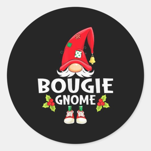 Christmas Bougie Gnome X-mas Family Matching Runder Aufkleber (Vorderseite)