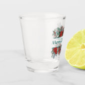 Christmas Bouquet Border Schnapsglas (Links)